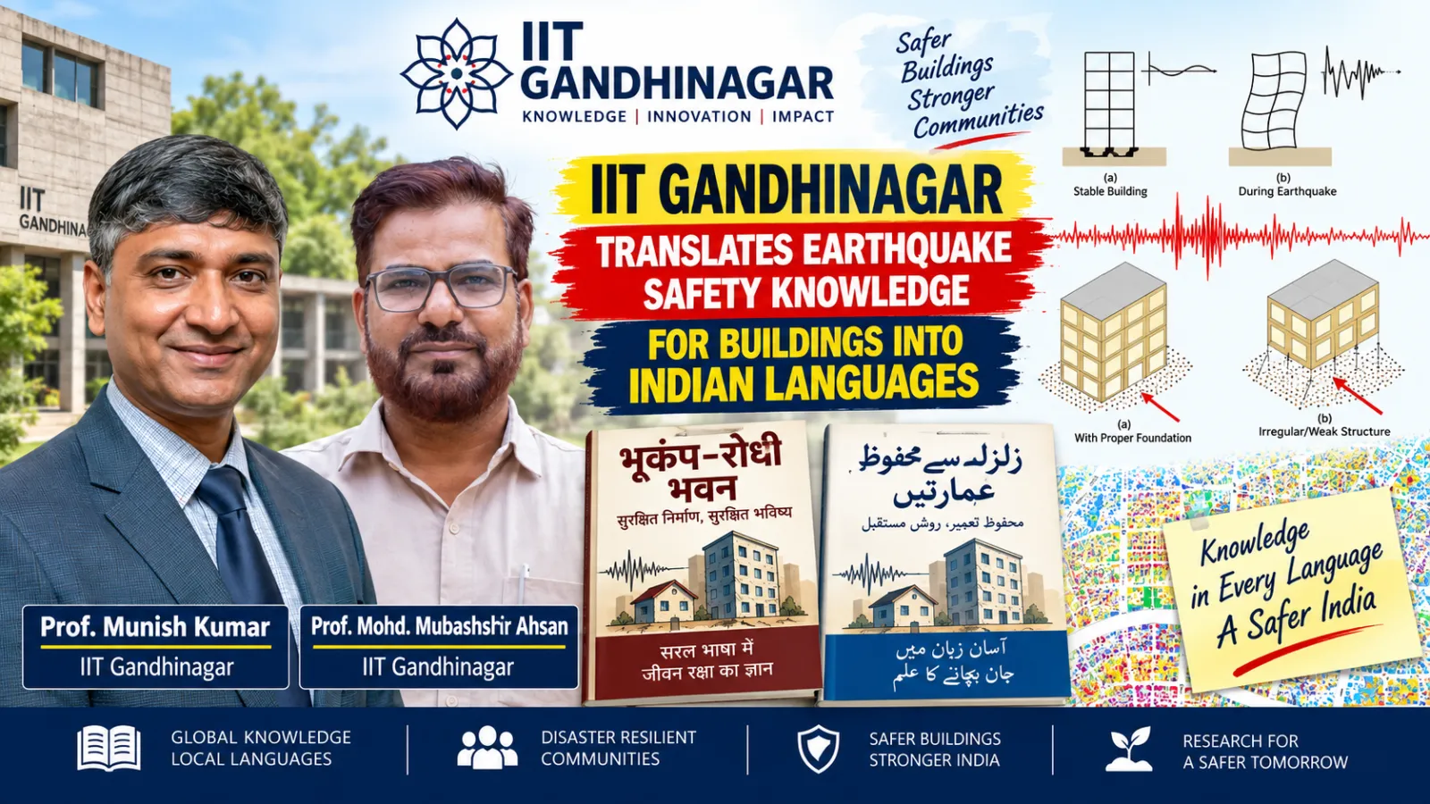 IIT Gandhinagar Translates Earthquake Safety Knowledge for Buildings into Indian Languages