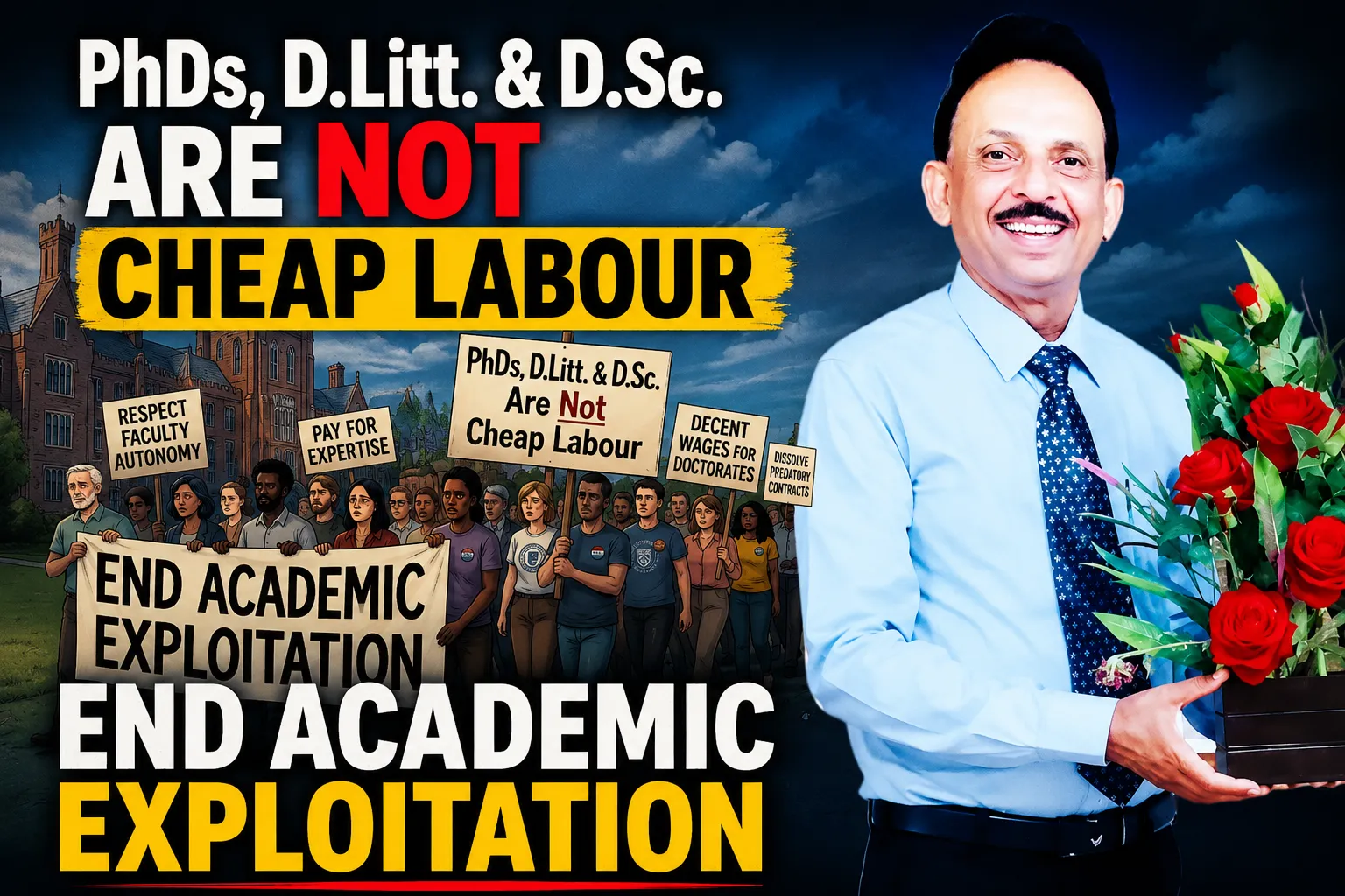 End Academic Exploitation: PhDs, D.Litt. & D.Sc. Are Not Cheap Labour
