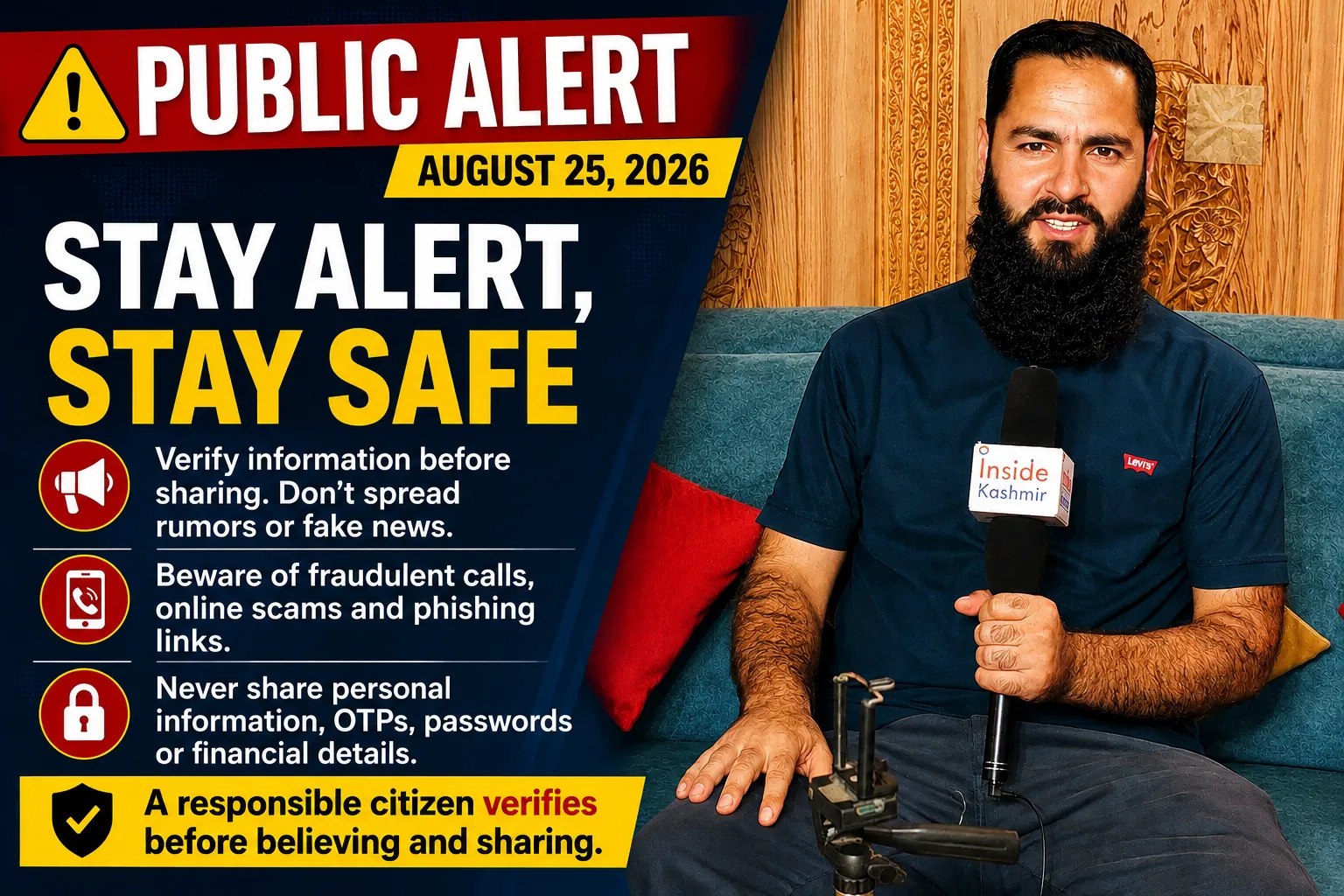 PUBLIC ALERT | AUGUST 25, 2026  Stay Alert, Stay Safe