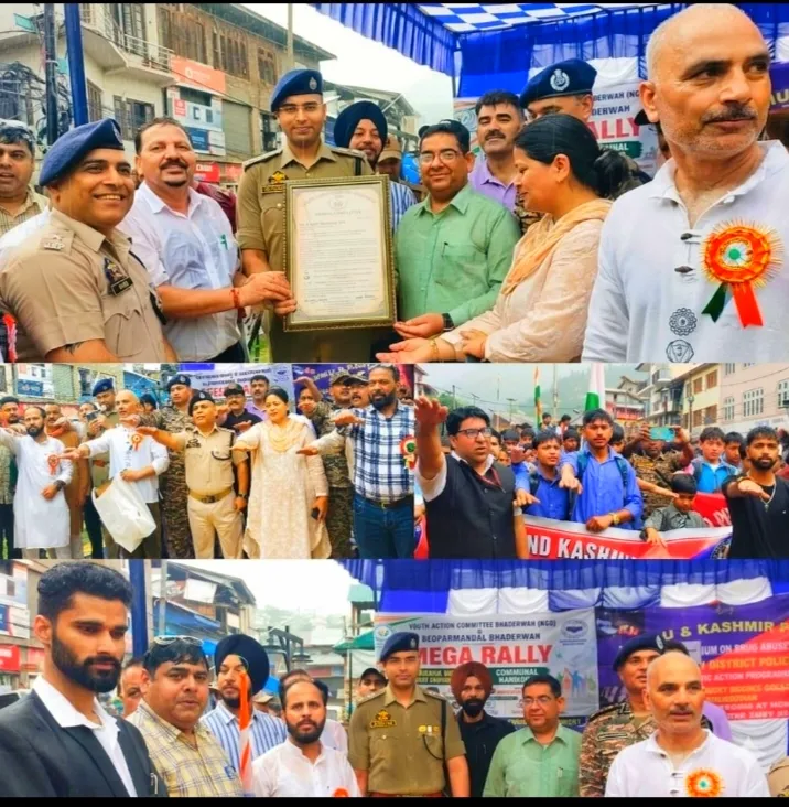 Bhaderwah Unites: Thousands Brave Rain in Mega Rally Against Drugs, Pitch for Communal Harmony