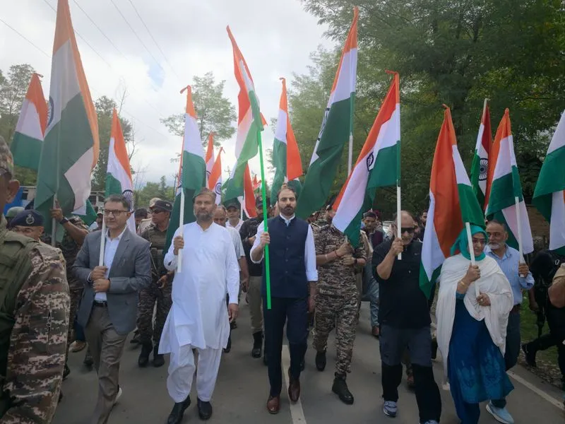Tiranga Rally Organised Under 'Har Ghar Tiranga' Campaign Ahead Of I-Day In J&K's Pulwama