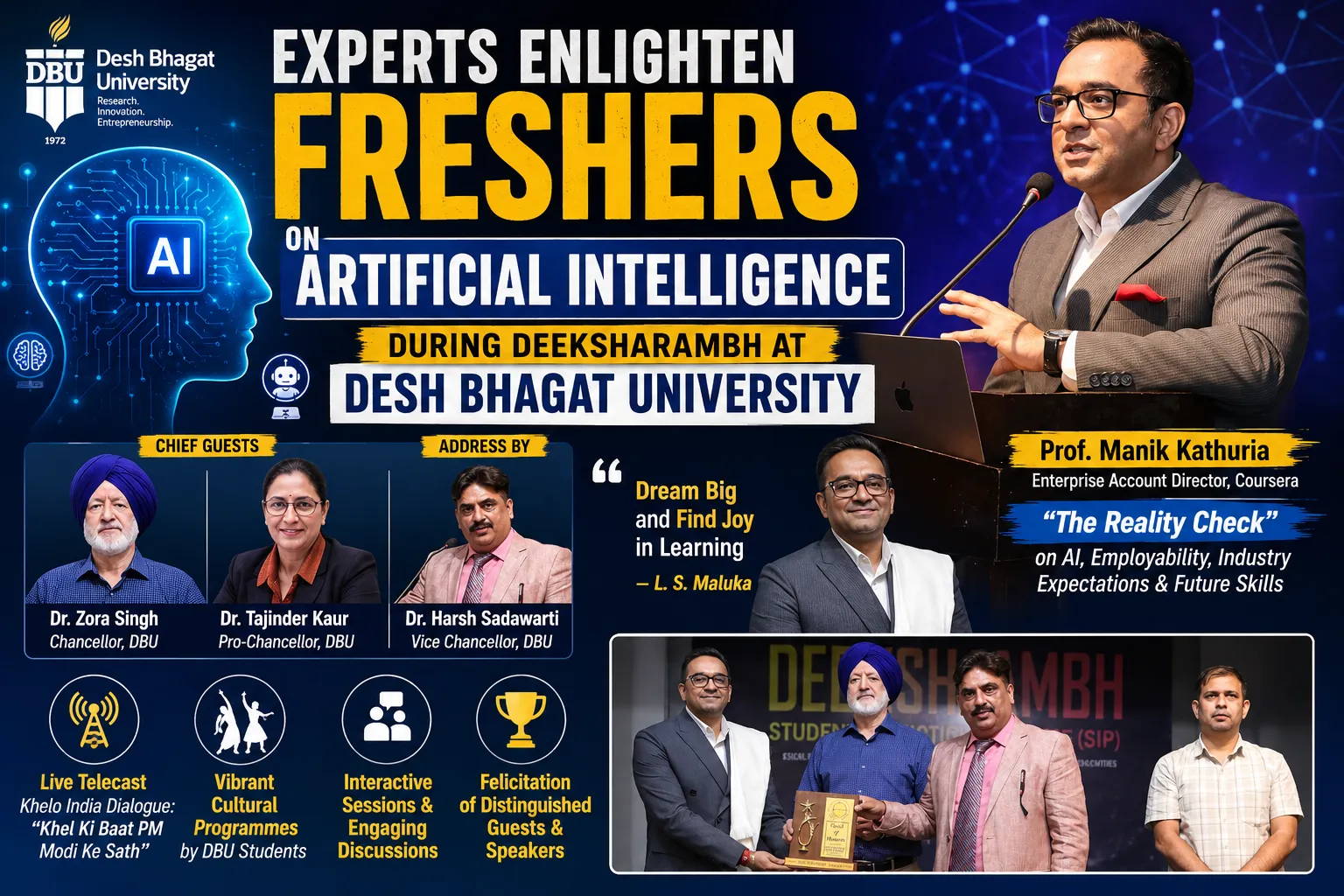 Experts Enlighten Freshers on Artificial Intelligence During Deeksharambh at Desh Bhagat University